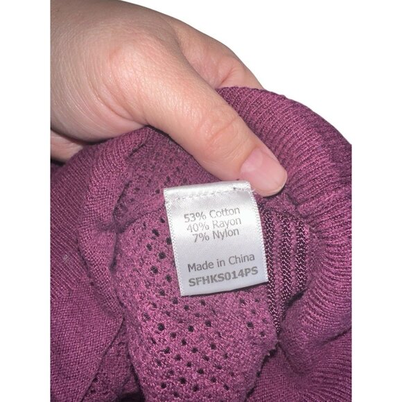 41 Hawthorn Womens Pointelle Knit Sweater Plus Sz 2X Burgundy Maroon - Picture 4 of 6